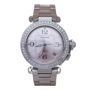 卡地亚W31075M7外圈后镶钻自动机械女士手表二手正品 9.8新