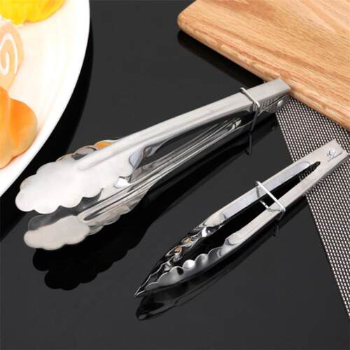 Stainless Steel Food Tongs for Kitchen, BBQ, Grilling, and F