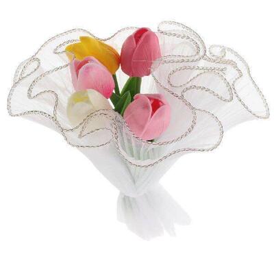 Artificial Tulip Bouquet Car Dashboard Flowers Decor