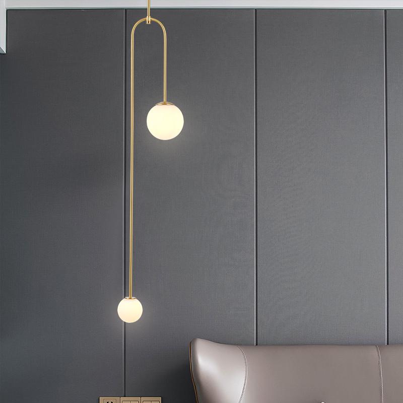 厂家直销极简轻奢卧室床头吊灯网红创意客厅北欧装饰玻璃吊灯