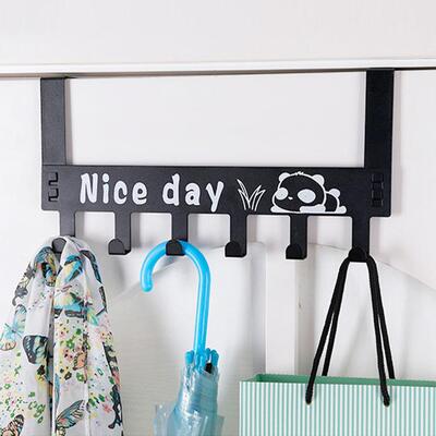 No-Drill Traceless Panda 6-Hook Over-the-Door Hanger, Creati