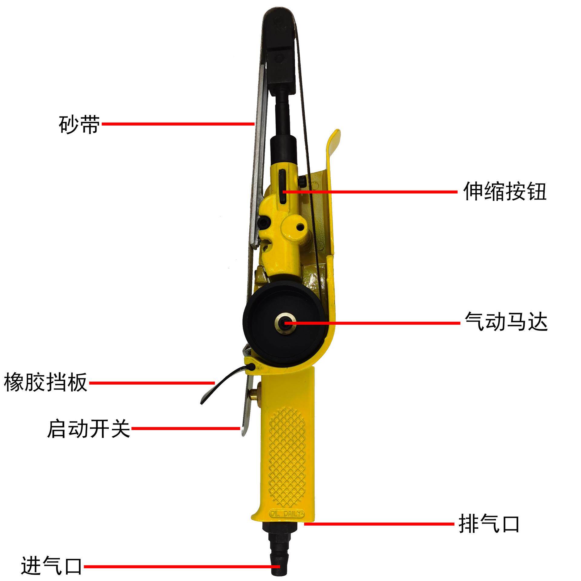 气动砂带机手持式气动环带机气动砂布环带机10*330气动砂带机