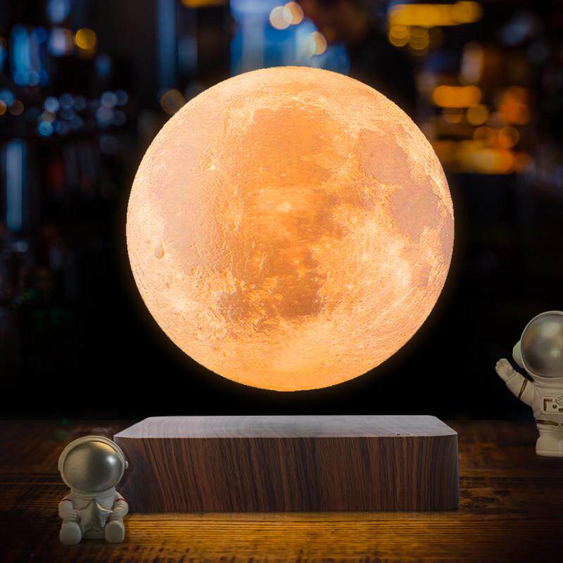 磁浮旋转月球灯小夜灯星球灯卧室床头台充电灯创意摆件生日礼物
