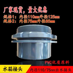 水箱接头水管110/75mm水塔pvc接头不锈钢水箱接头帆布鱼池排水口