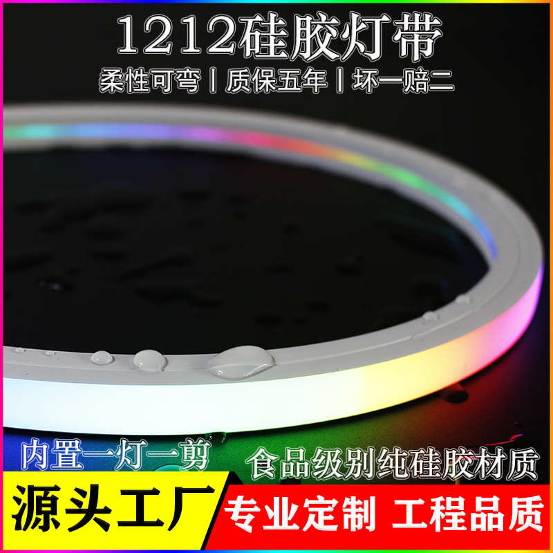 管幻彩带5v霓虹柔性灯灯1601212灯条低压灯带硅胶平面5050rgb发光