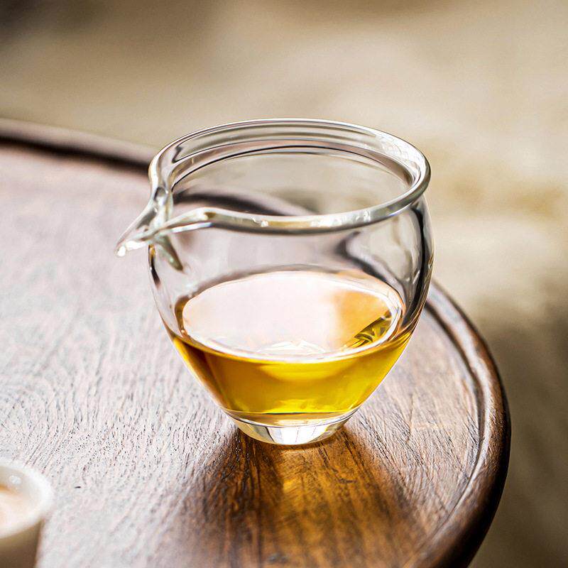今井飞鸟手工纯色耐热玻璃公道杯 高硼硅防烫分茶器公杯零配件