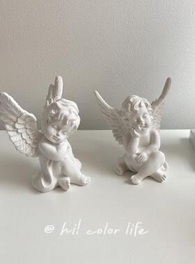 覆古风ins展翅可爱小天使摆件婚礼生日礼物法式桌面饰品摆拍道具