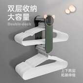 衣架收纳墙上免打孔家用阳台挂钩壁挂式 伸缩折叠置物架多功能