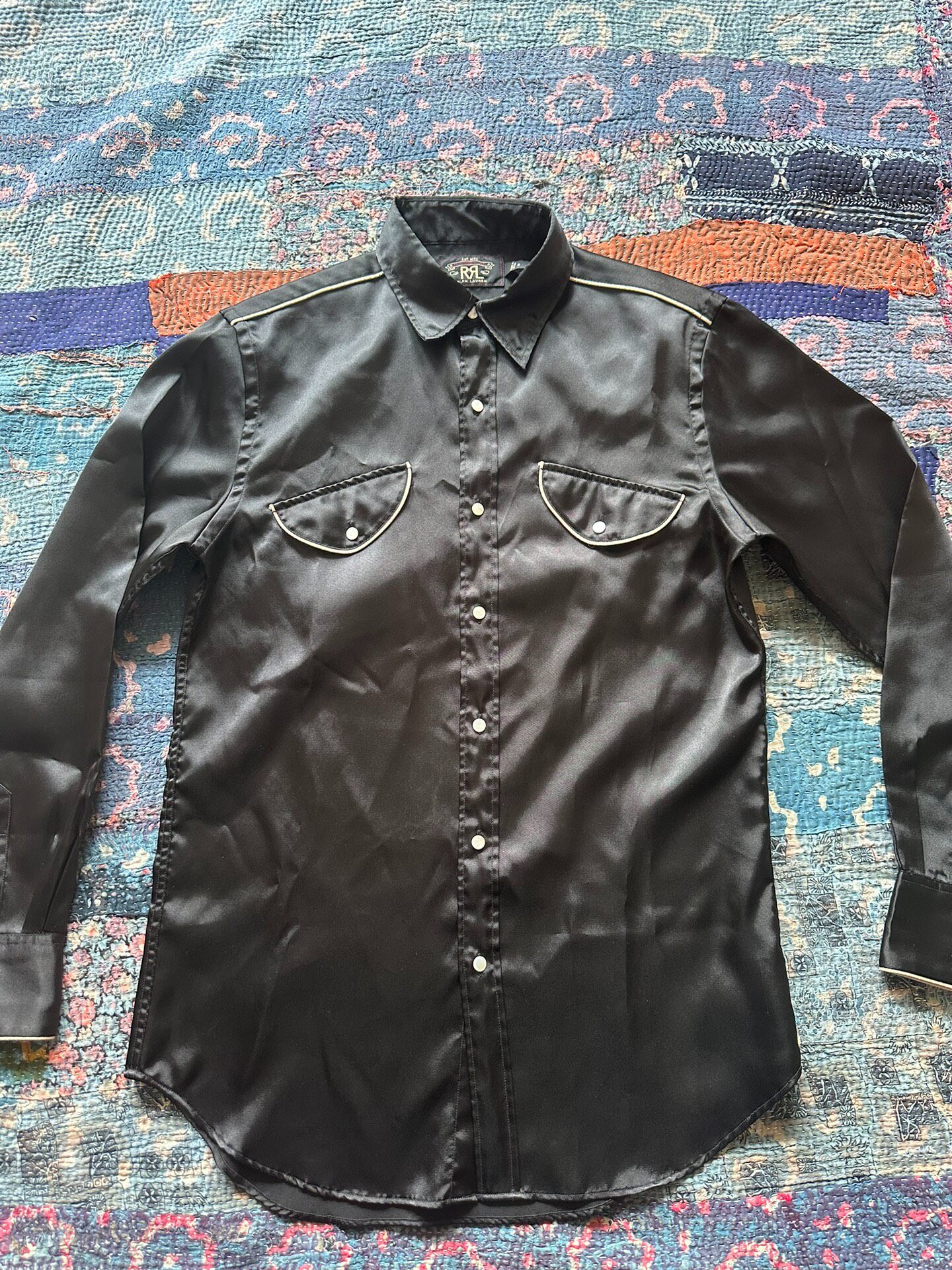 RRL Black Western Embroidery Shirt