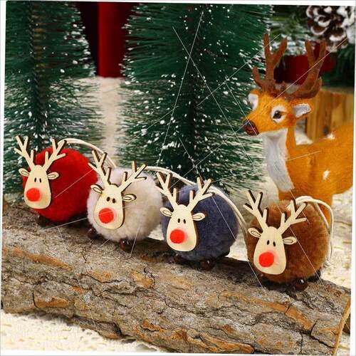 Christmas decorated cartoon deer pendant Christmas tree圣诞