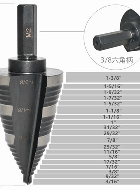 HSS6542/M2高速钢阶梯钻3/8