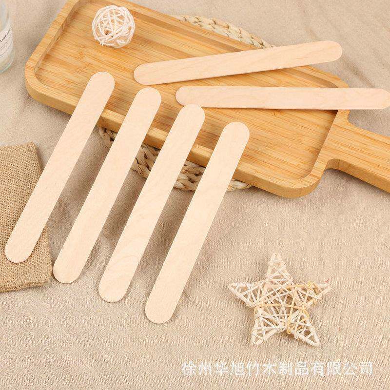 木制打孔压舌板桦木雪糕棒一次性木质木制板手工用木棒