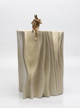 现代新中式创意抽象陶瓷人物摆件电视酒柜样板房间客厅玄关装饰品