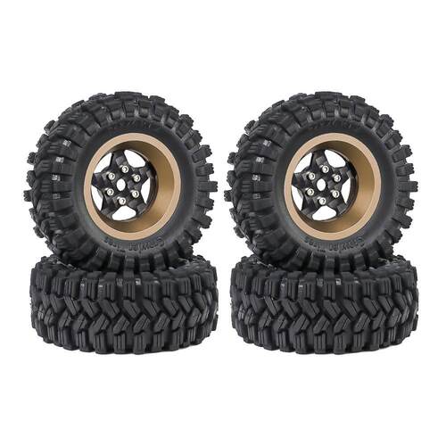 TRX4M 1.2英寸轮胎 碳纤维轮毂 丁基胶轮胎 铝合金SCX24 FMS 1/18