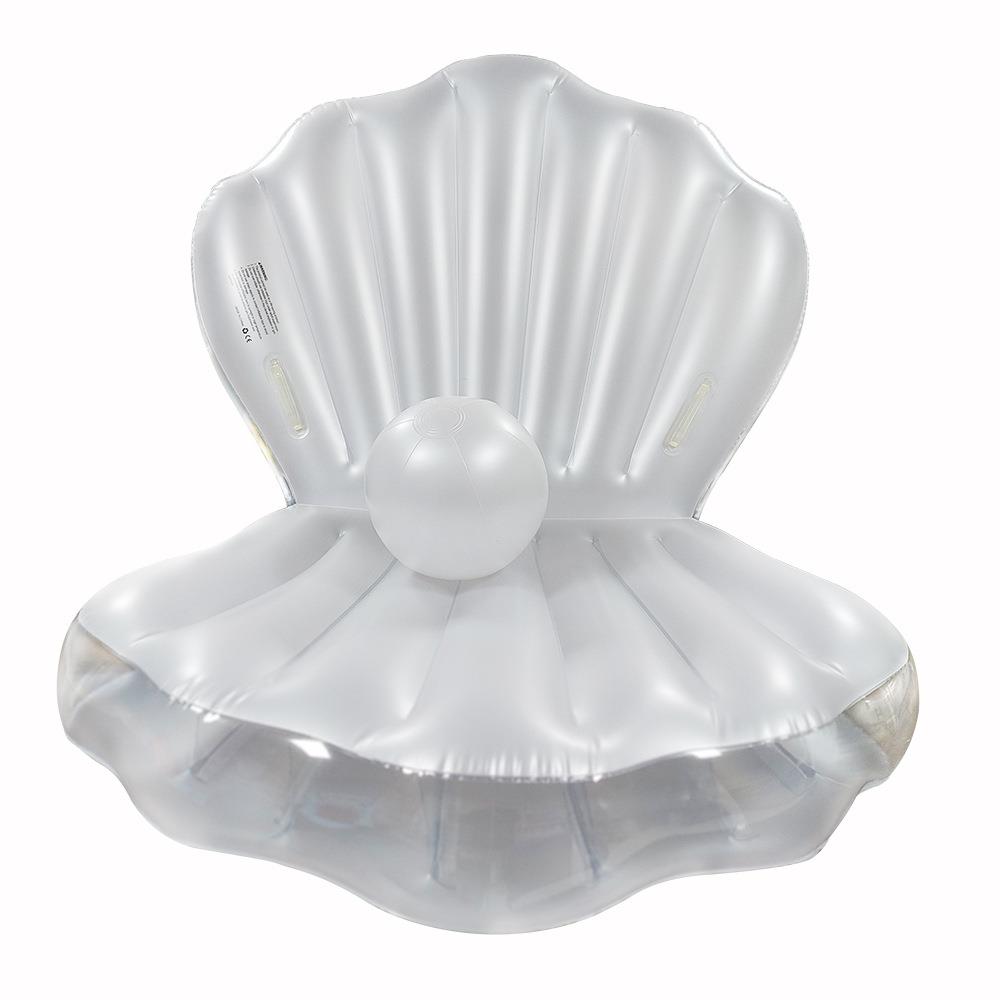 新款贝壳浮排充气床成人珍珠沙发扇贝坐骑水上浮床网红拍照款现货