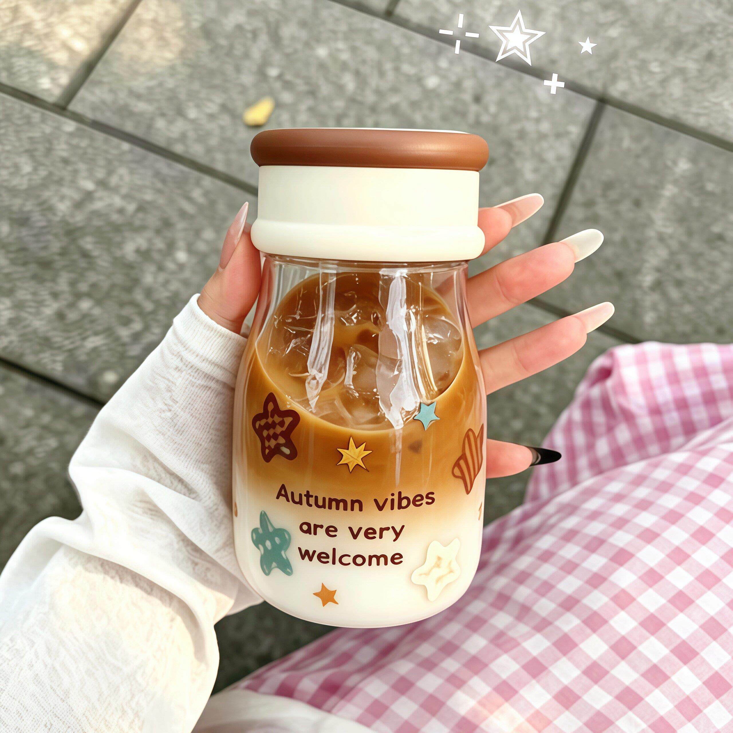 随手杯咖啡冷萃杯冷泡夏天双饮玻璃杯耐高温食品级便携学生牛奶杯