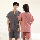 酒店洗浴 桑拿套装 新款 服艾浴灸服前后开扣情侣汗蒸2307服男女服款