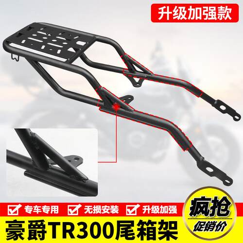 适用豪爵TR300PLUS机车HJ300-3尾翼后尾货架尾箱备箱支架改装件