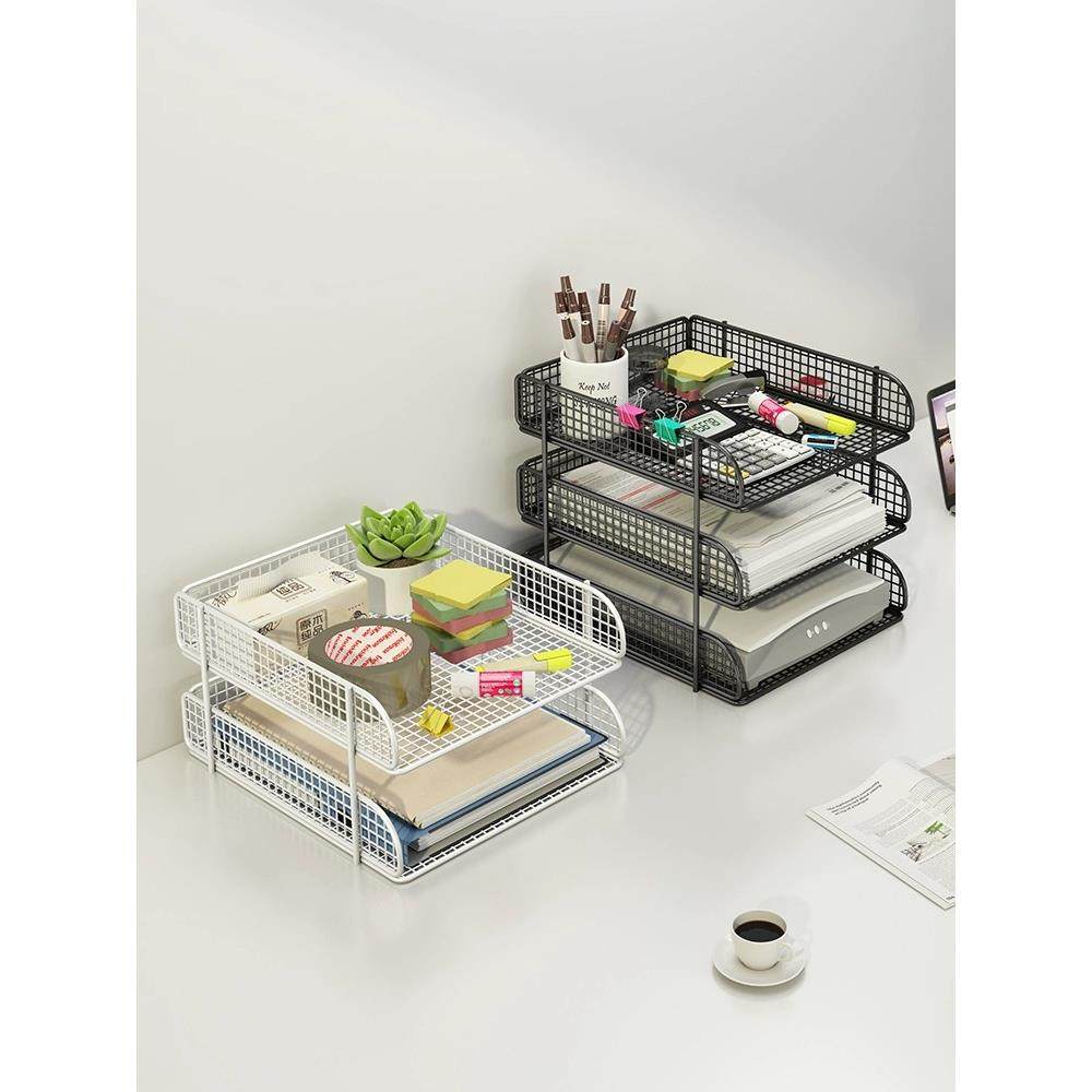 办公桌置物架文件座文件盘二三层横式文件框档案整理资料收纳架书桌面文件架书架收纳盒文件栏书立架办公用品,文具电教/文化用品/商务用品,文件座/文件架/文件框,淘宝优惠券,粉丝福利购,淘宝优惠卷