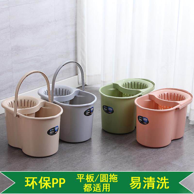 家用老式拖把桶加厚塑料桶拖布甩干水桶大号长方形平板海绵沥水桶