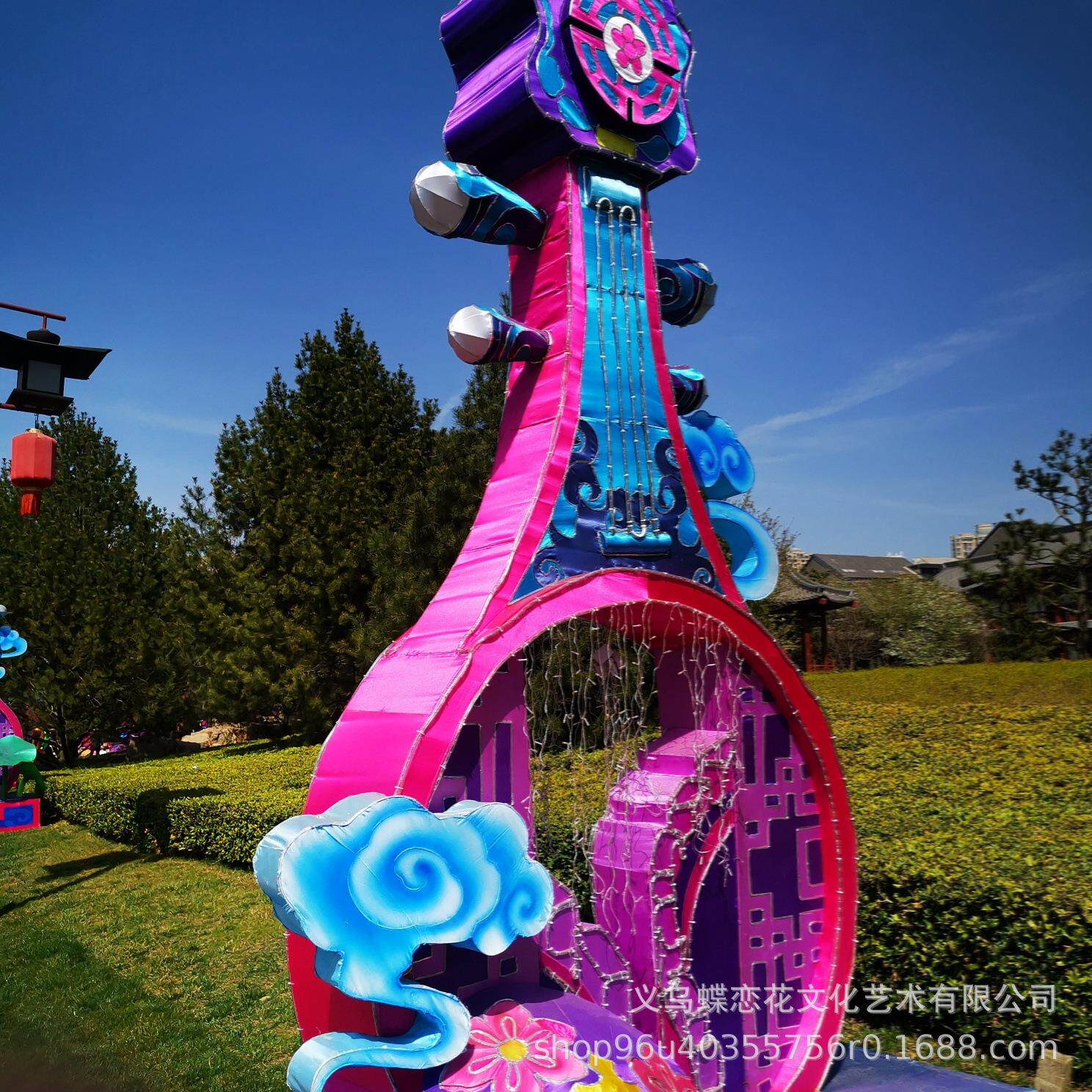 建设新农村大型水上花灯 蝶恋花廊灯展 自贡灯会艺术彩灯装饰