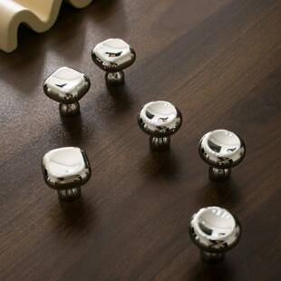 特惠!中古风钛银色法式柜门把手衣橱柜门抽屉拉手黄铜极简小拉手