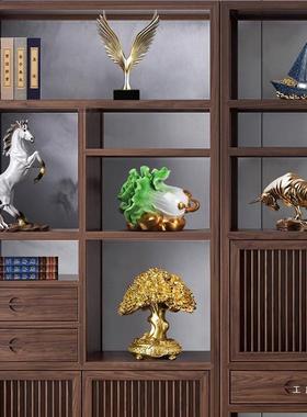 柜大新中式老板办公室摆件轻奢气书F97JS8HM饰装品柜子工艺品