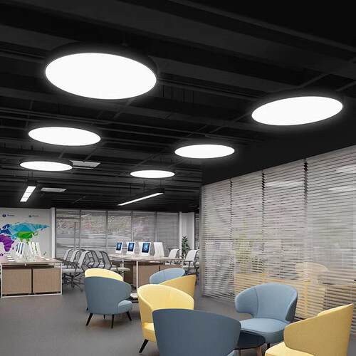 简约现LED吊灯公室圆形吊线灯会议室商场店铺网咖健身房灯具