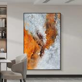 抽象尺寸装 画大可大挂画感芬竖 饰画客厅油画肌理落地挂画村版