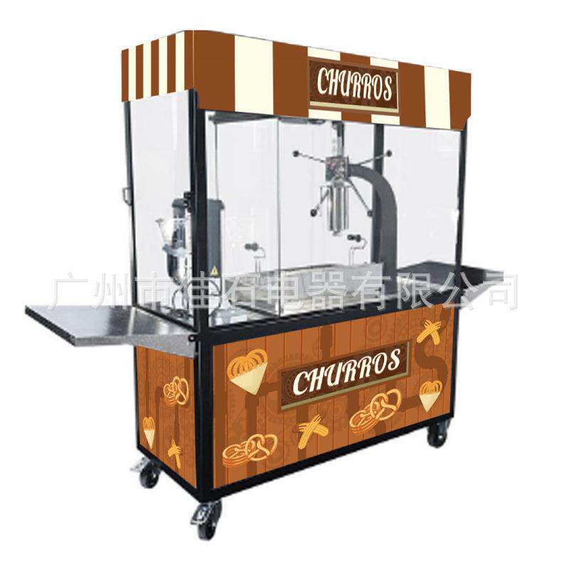 厂家 110V 多功能油条摆摊车 Churros Cart 户外小吃油炸车