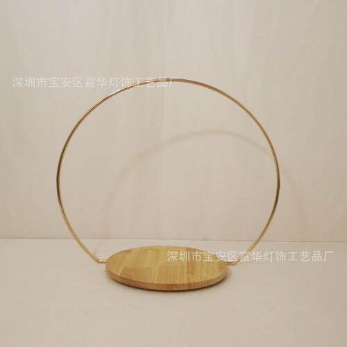 新款FH9932婚底庆道具电镀圆环桌面花拆架甜品摆木件质板可婚礼装
