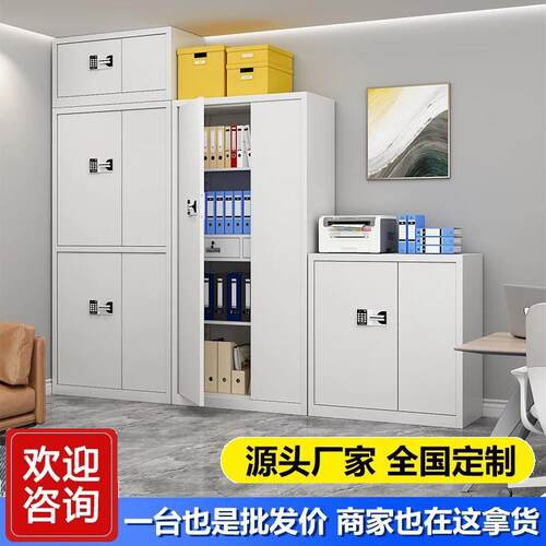 简约钢制办公室文件柜铁皮财务资料档案储物柜国宝锁密码保密柜子