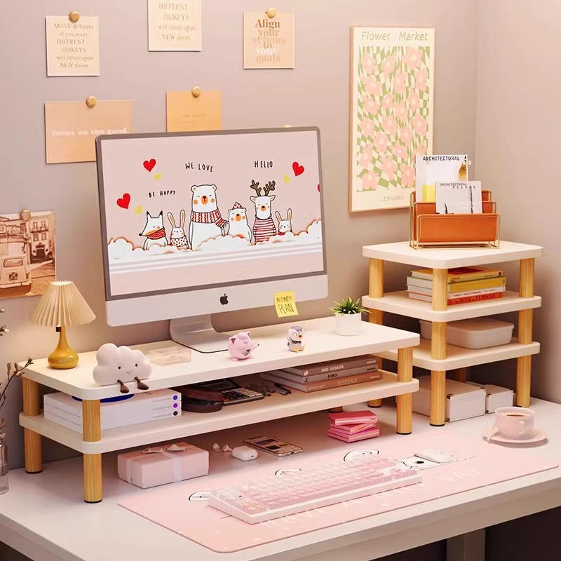 台式电脑显示器增高架电脑支架办公桌置物架桌面收纳架子电脑托架