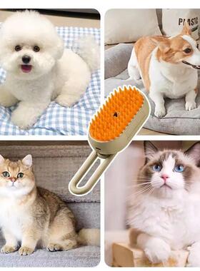 Cat Dog Pet Spray Massage Brush One Button Steam Spray Foldi