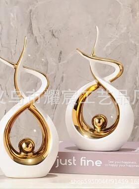 跨境风生水起创树脂摆WWD代件现奢网红款客厅电视轻柜装饰家意居