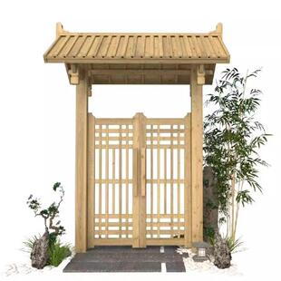 小院门头庭院门楼围栏防腐木门楼景区院子入户门民宿田园实木门楼