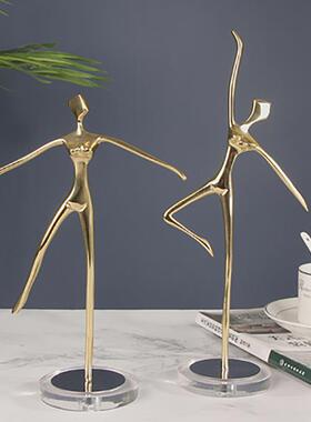 铜芭蕾舞女孩摆件现代轻奢创意人物工艺品礼物电视柜装饰品摆设