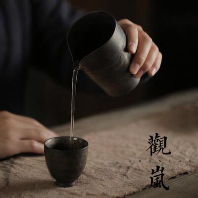 手薄胎陶瓷式道杯复古粗陶茶公海功夫茶具中分茶器个性茶道HY-GDB