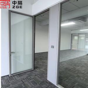 头工办公室玻写璃隔断墙厂铝合金双玻GTH百源叶高隔间字楼隔断