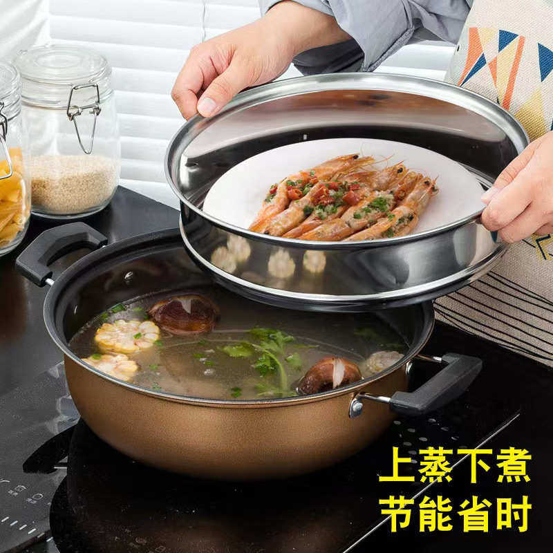 不粘锅套装锅礼品 加厚精铁不粘汤锅奶锅 现代简约家居不粘锅