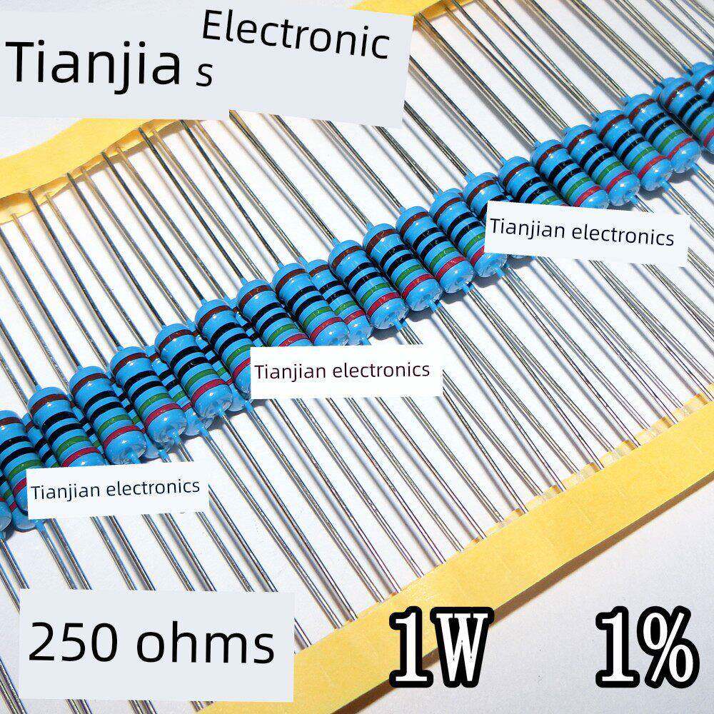 100个价 直插电阻 金属膜精密色环电阻 250欧 1% 铜脚 1W 250R