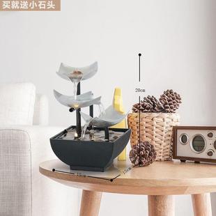 假山流泉水噴SUT客家用臥室裝 飾桌小擺件貓 面飾布置廳房間裝