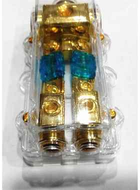 一出二保险座带蓝色保险丝60A mini二路 迷你一出二