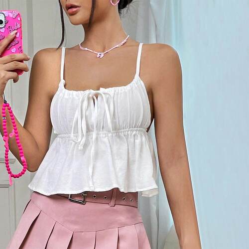 Short slimming vest with camisole and sleeveless outerwear