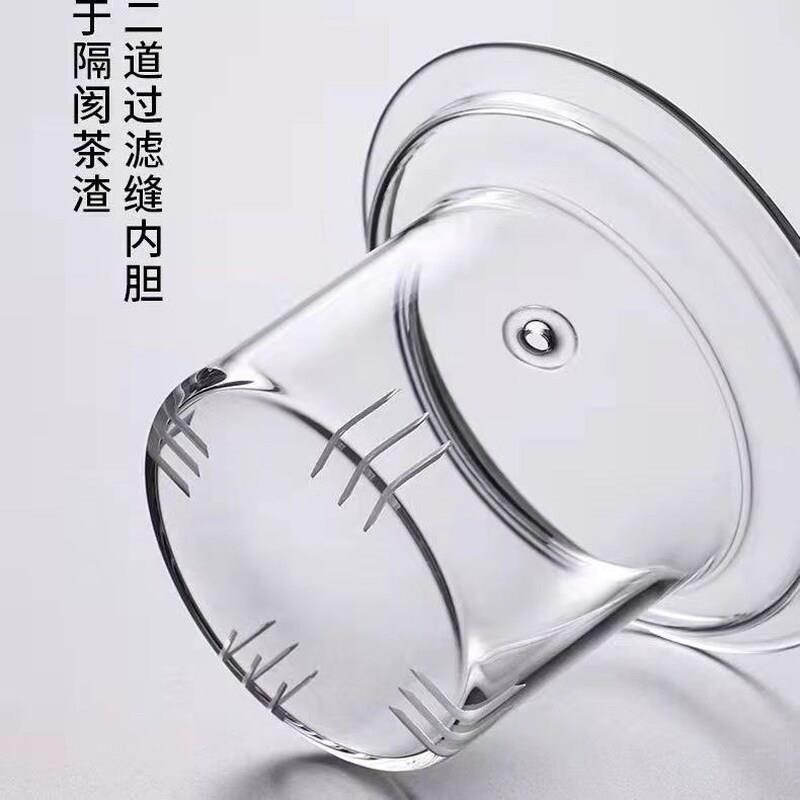 煮茶壶通用配件玻璃杯盖内胆玻璃茶漏过滤带盖子烧水壶侧把壶冲茶