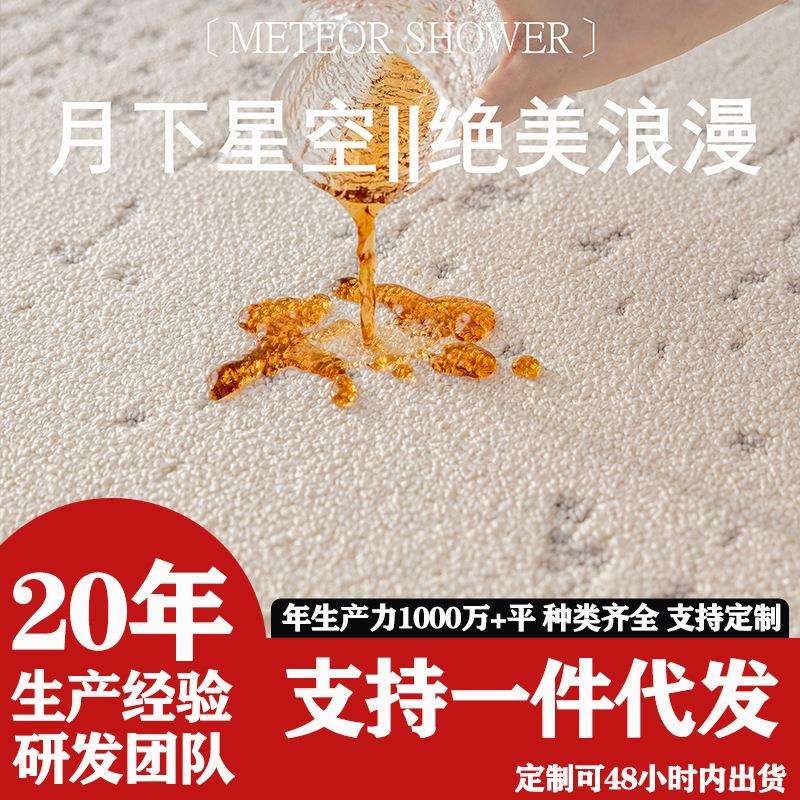 无甲醛奶油风客厅地毯硅藻丝可擦免洗百搭沙发茶几防水浮雕地垫