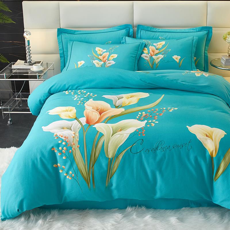 正品磨毛纯棉四套1件00全棉床上用品轻奢冬季加保床单厚被暖套床