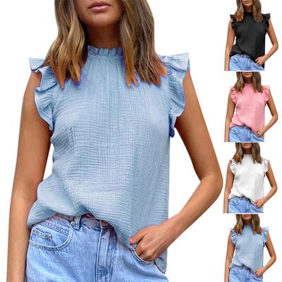 Women's patchwork sleeveless top T-shirt vest