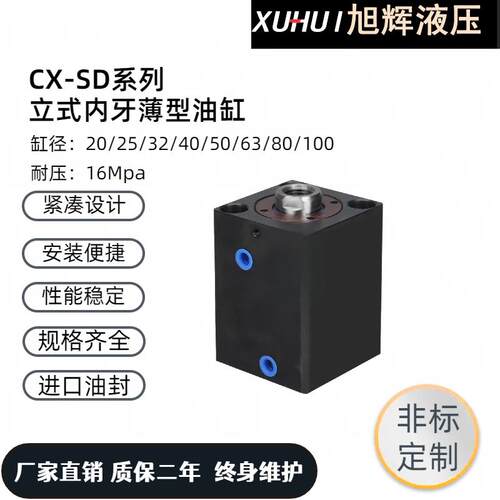 CX-SD20/25/32/40/50/63/80/100立式薄型油缸方型油缸模具油缸