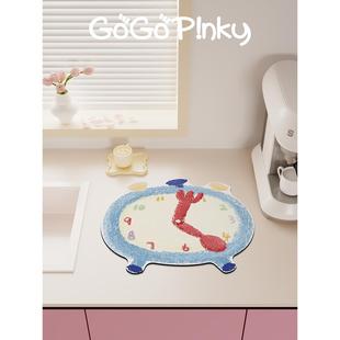 创意和可爱的家庭厨房台面排水垫皮革吸收碗和盘子干燥垫酒吧桌面